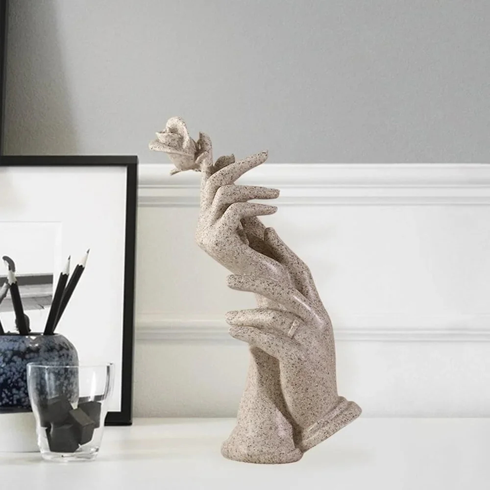 Beautiful Statue Rose Sculpture Home Décor Romantic Couple Statue Bookshelf